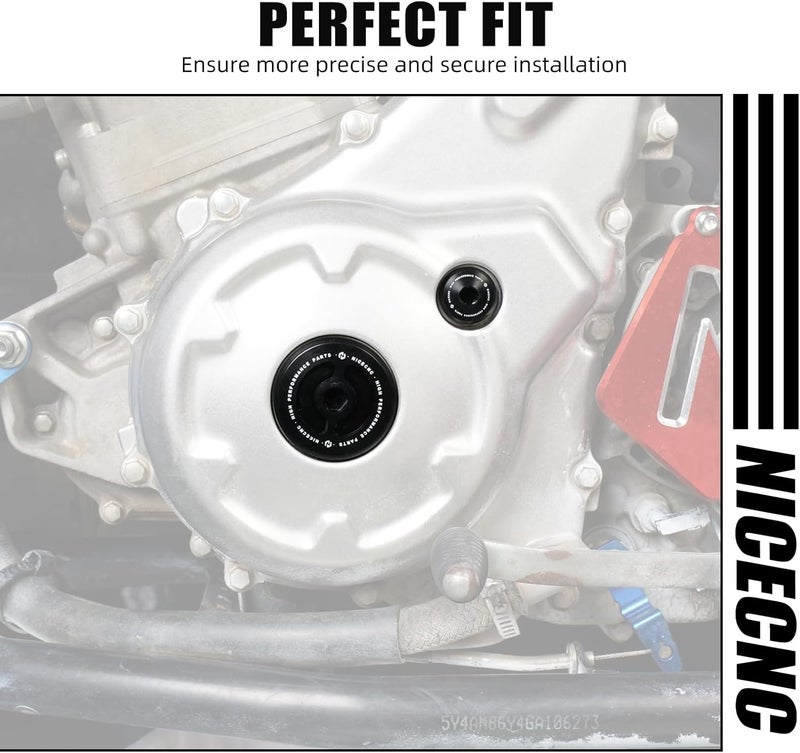 NICECNC Engine Cover Crankcase Kits Compatible with Yamaha YFZ450R 2009-2024, YFZ450X 2010-2011, Raptor 700 YFM700 2013 2015-2024,Grizzly Kodiak Rhino Viking 700, See Fitments Black - Image 2